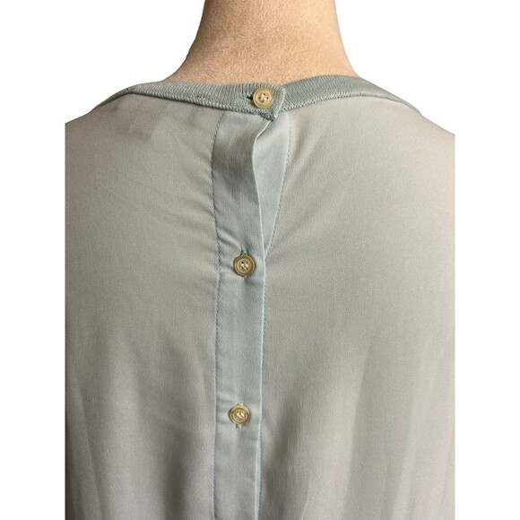 Ann Taylor Sweater Blue Merino Wool Knit Button Back Blouse Long Sleeve… - Picture 6 of 9